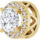 14K Yellow Gold 5/8 CTW Lab-Grown Diamond Halo-Style Pendant