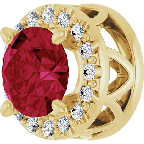 14K Yellow Gold Lab-Grown Ruby & .08 CTW Natural Diamond Slide Pendant