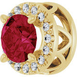 14K Yellow Gold Lab-Grown Ruby & .08 CTW Natural Diamond Slide Pendant