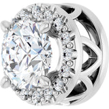 14K White 5/8 CTW Lab-Grown Diamond Halo-Style Pendant