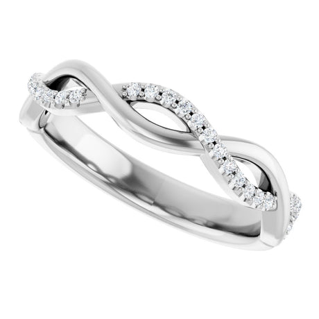 14K White Gold 1/8 CTW Natural Diamond Anniversary Band