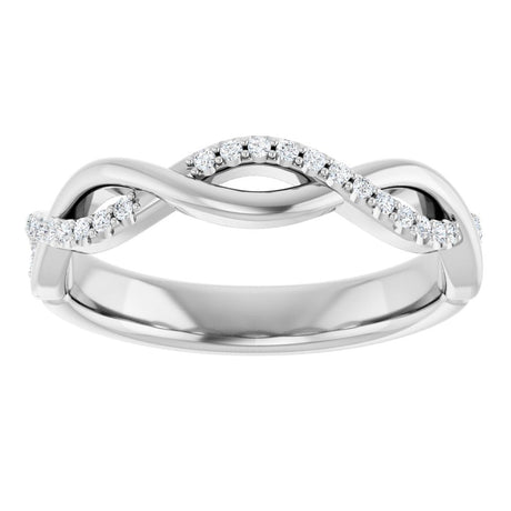 14K White Gold 1/8 CTW Natural Diamond Anniversary Band