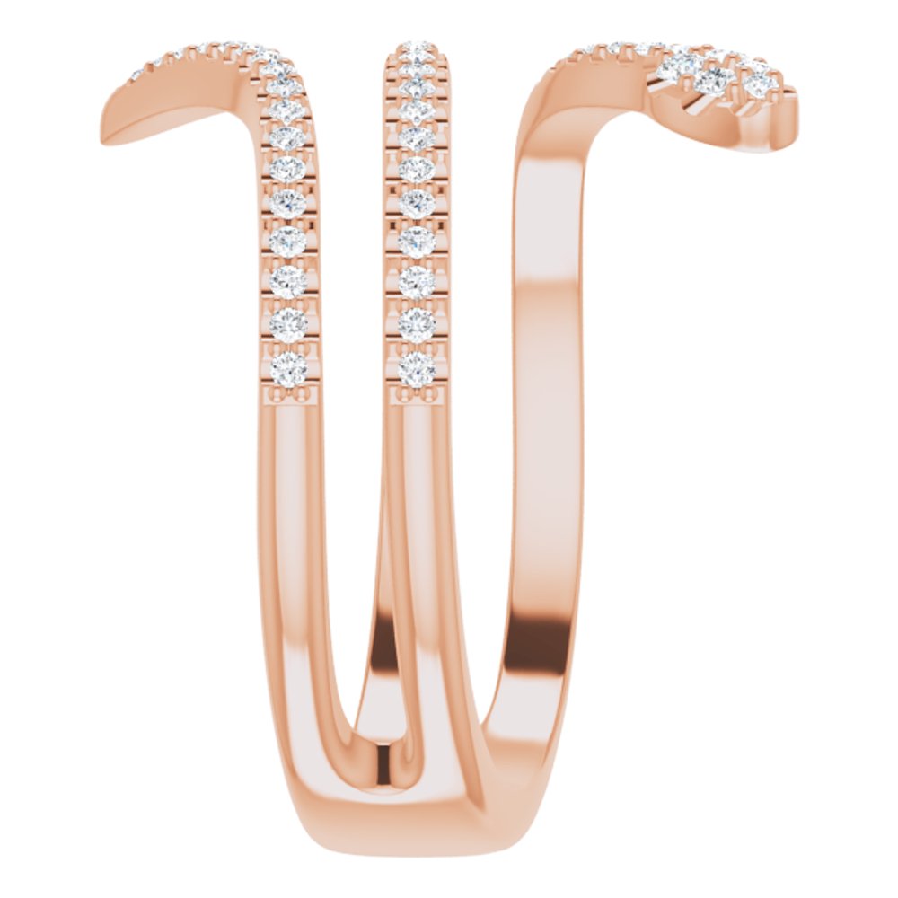 14K Rose Gold 1/3 CTW Natural Diamond Snake Ring