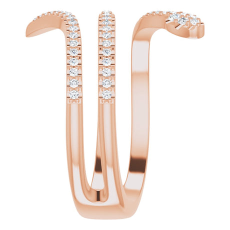 14K Rose Gold 1/3 CTW Natural Diamond Snake Ring