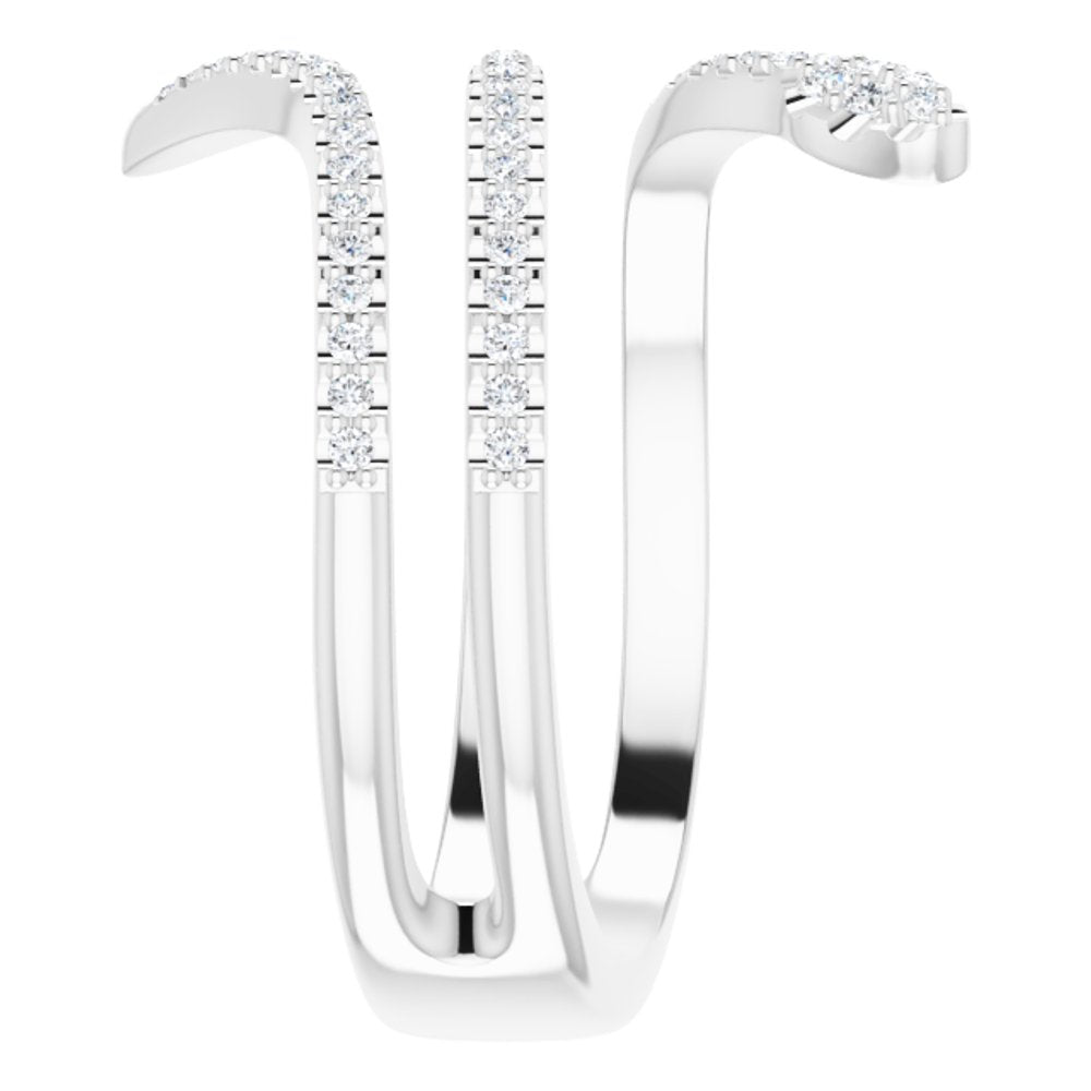 14K White 1/3 CTW Natural Diamond Snake Ring