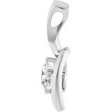 14K White Gold 3/4 CT Lab-Grown Diamond Pendant