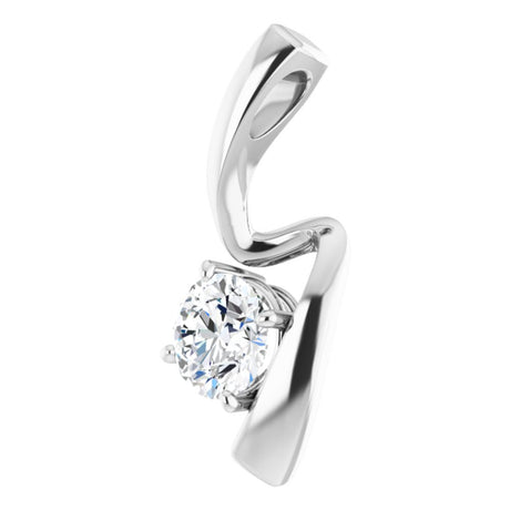 14K White 3/4 CT Lab-Grown Diamond Pendant