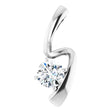 14K White 3/4 CT Lab-Grown Diamond Pendant