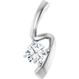 14K White Gold 3/4 CT Lab-Grown Diamond Pendant