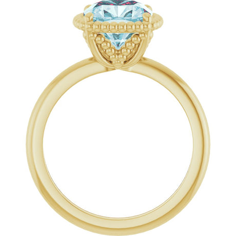 14K Yellow Natural Sky Blue Topaz Ring