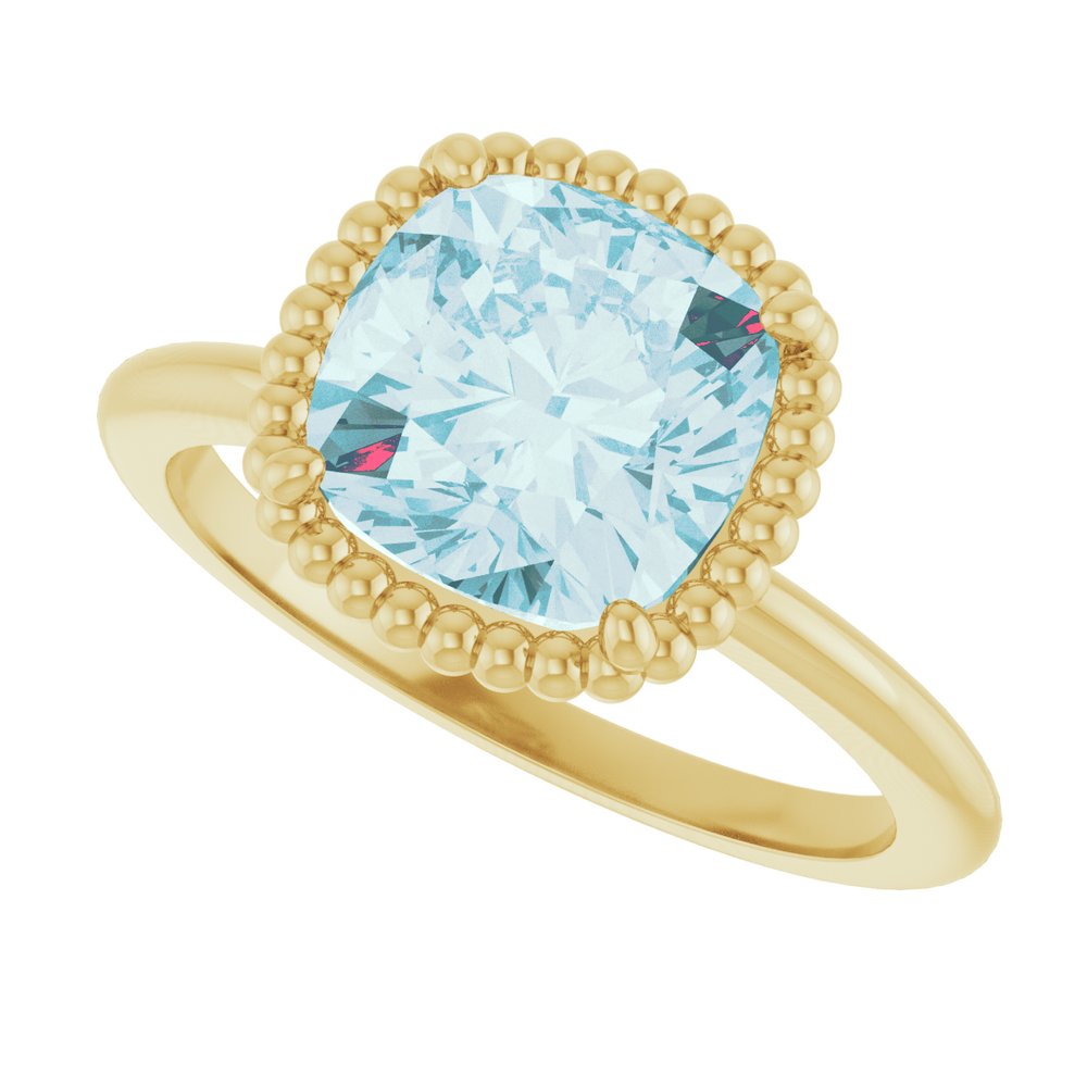 14K Yellow Natural Sky Blue Topaz Ring