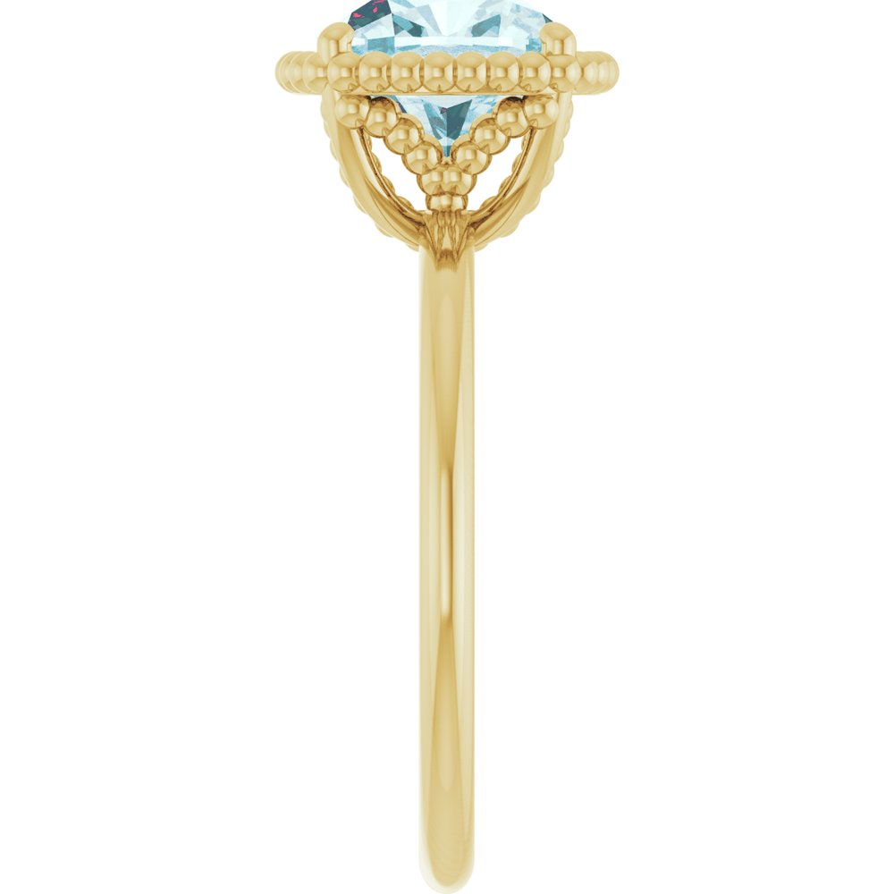 14K Yellow Natural Sky Blue Topaz Ring