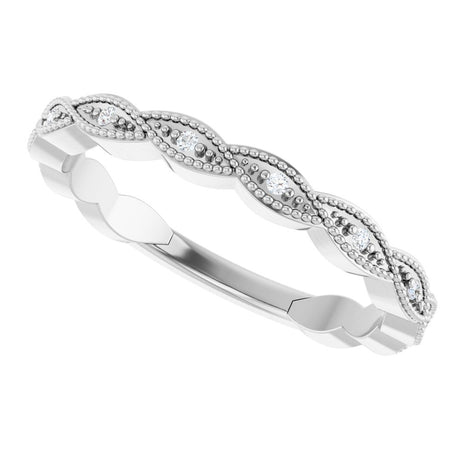 14K White .05 CTW Natural Diamond Anniversary Band