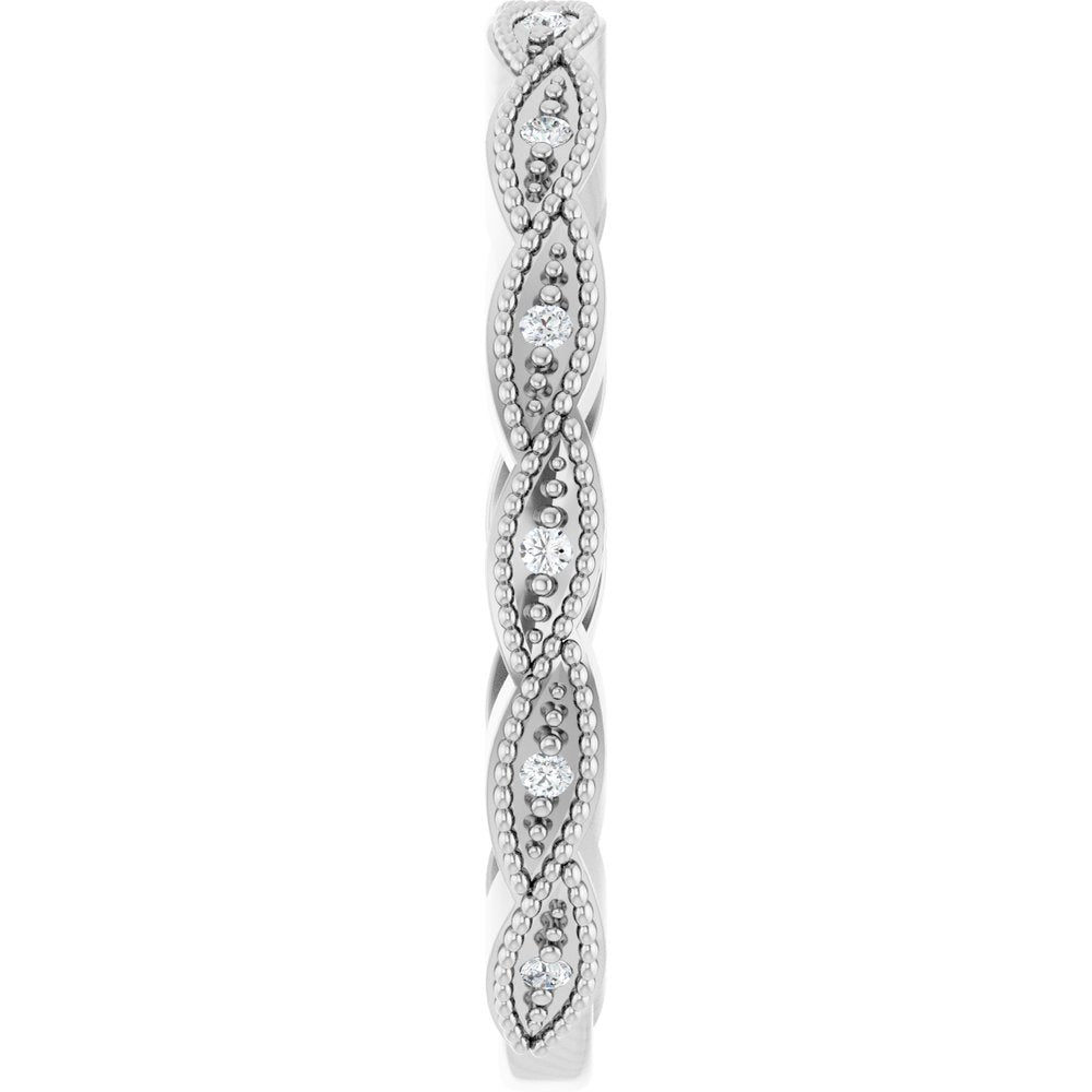 14K White .05 CTW Natural Diamond Anniversary Band