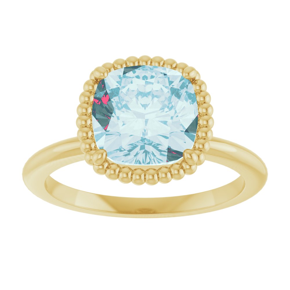 14K Yellow Natural Sky Blue Topaz Ring