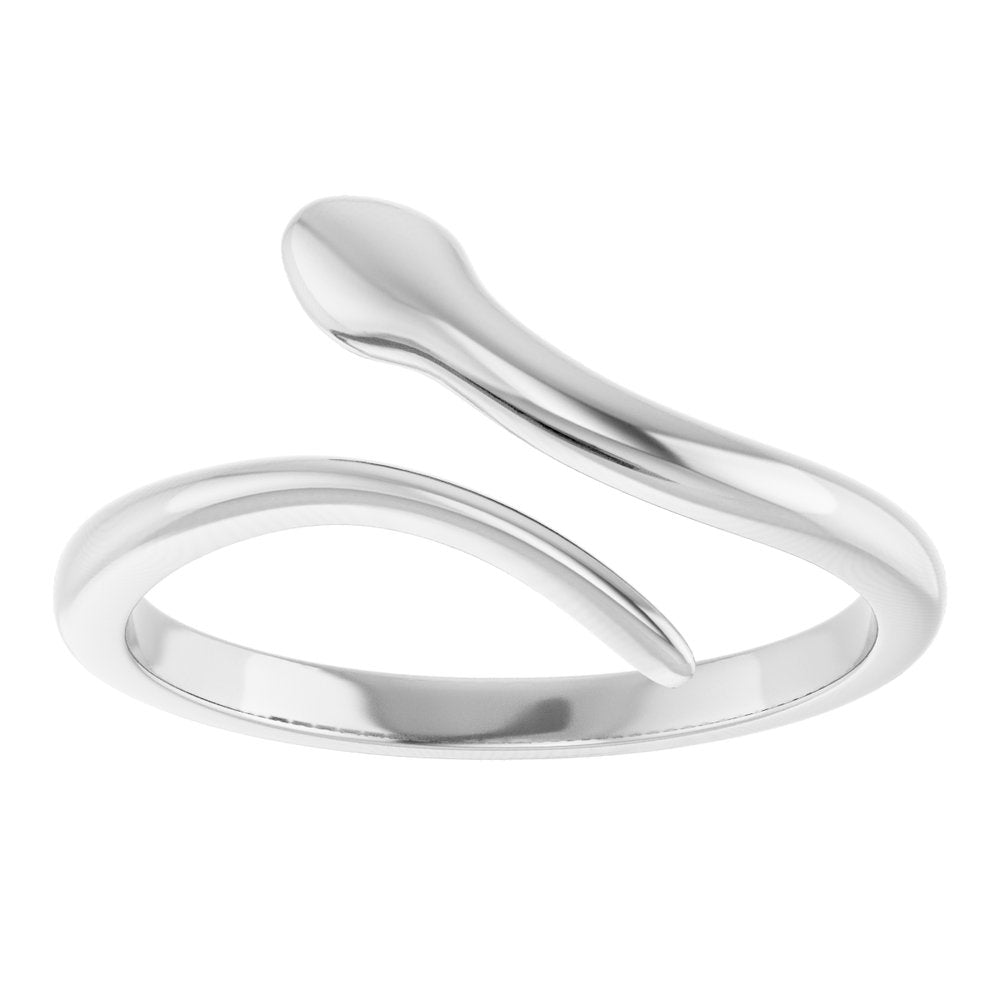 14K White Snake Ring