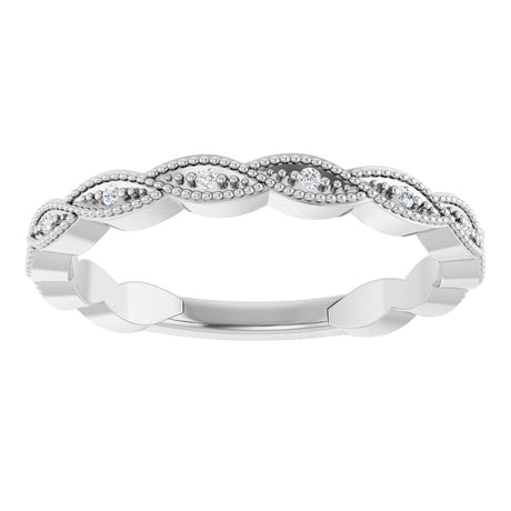 14K White .05 CTW Natural Diamond Anniversary Band