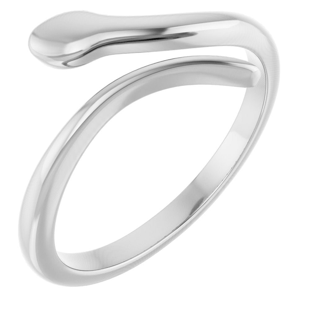 14K White Snake Ring