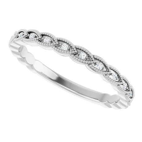 14K White .07 CTW Natural Diamond Anniversary Band