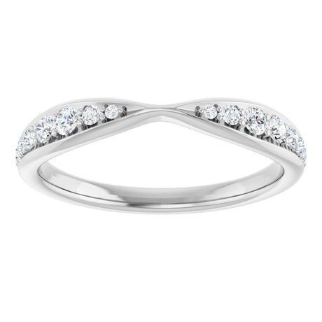 14K White Gold 1/5 CTW Natural Diamond Pinched Contour Band