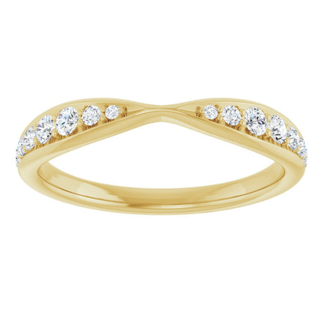 14K Yellow Gold 1/5 CTW Lab-Grown Diamond Pinched Contour Band