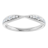 Platinum 1/5 CTW Natural Diamond Pinched Contour Band