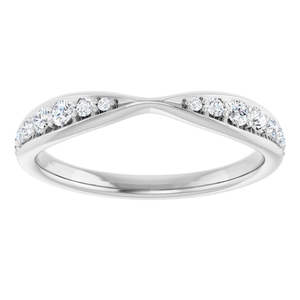 14K White 1/5 CTW Lab-Grown Diamond Pinched Contour Band