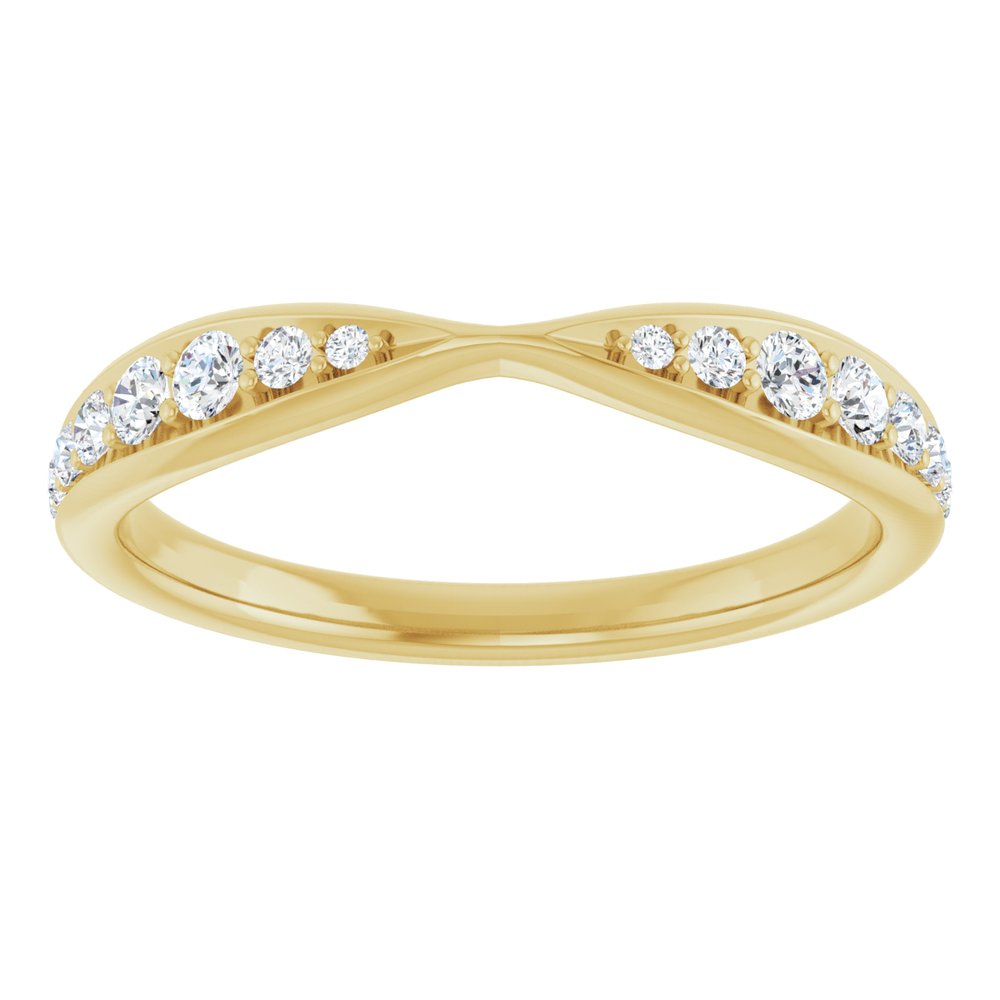 14K Yellow Gold 1/5 CTW Lab-Grown Diamond Pinched Contour Band