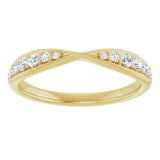 14K Yellow Gold 1/5 CTW Lab-Grown Diamond Pinched Contour Band