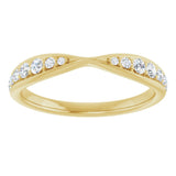 14K Yellow 1/5 CTW Natural Diamond Pinched Contour Band