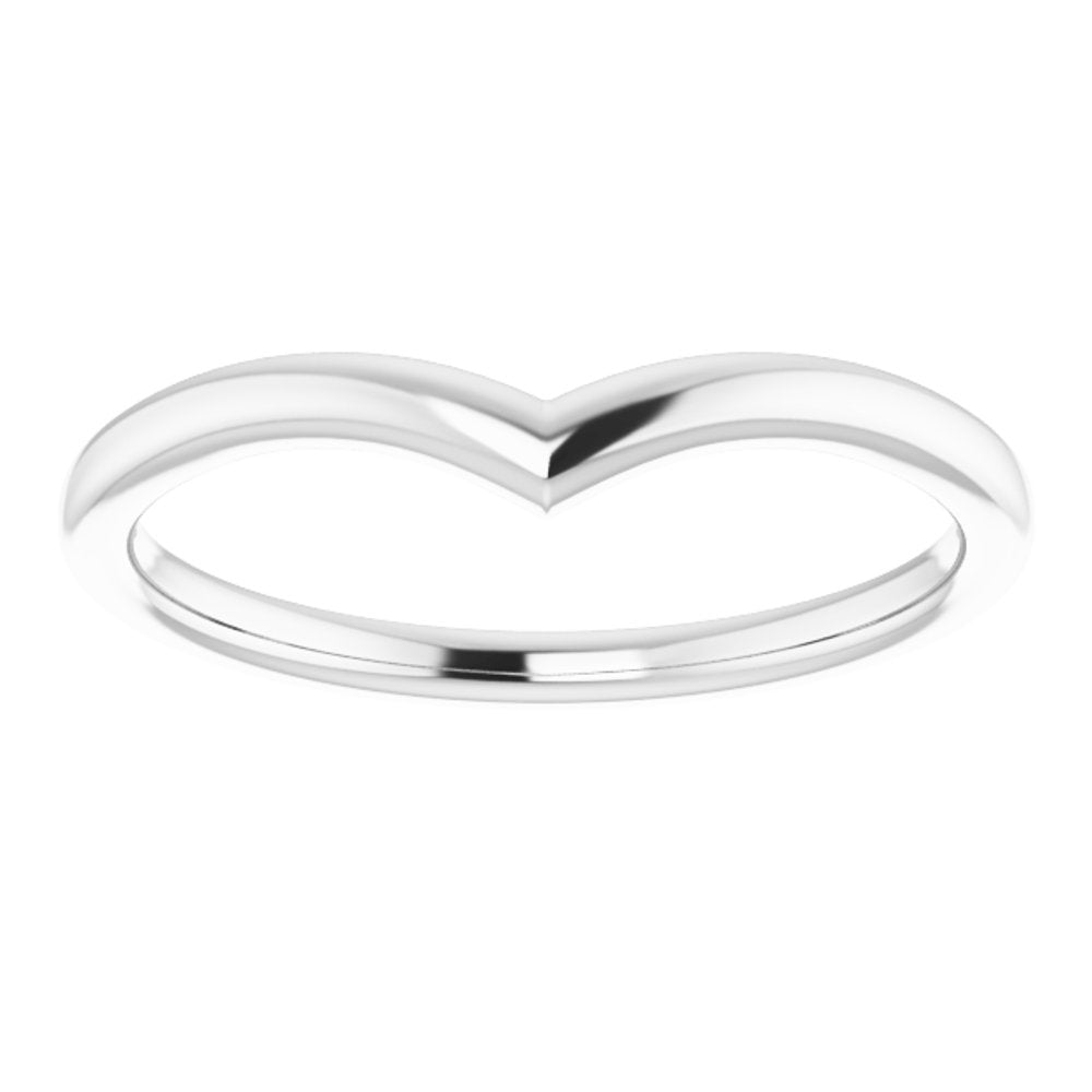 10K White V Contour Band