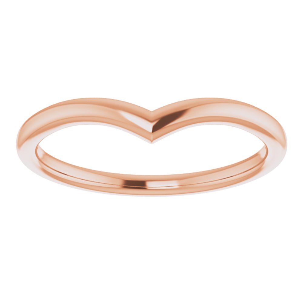 14K Rose V Contour Band