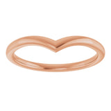 14K Rose V Contour Band