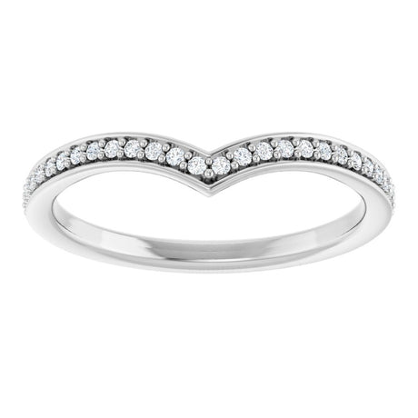 14K White 1/8 CTW Natural Diamond Band