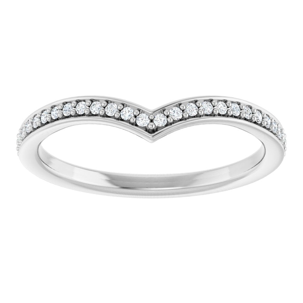 14K White Gold 1/8 CTW Natural Diamond Band
