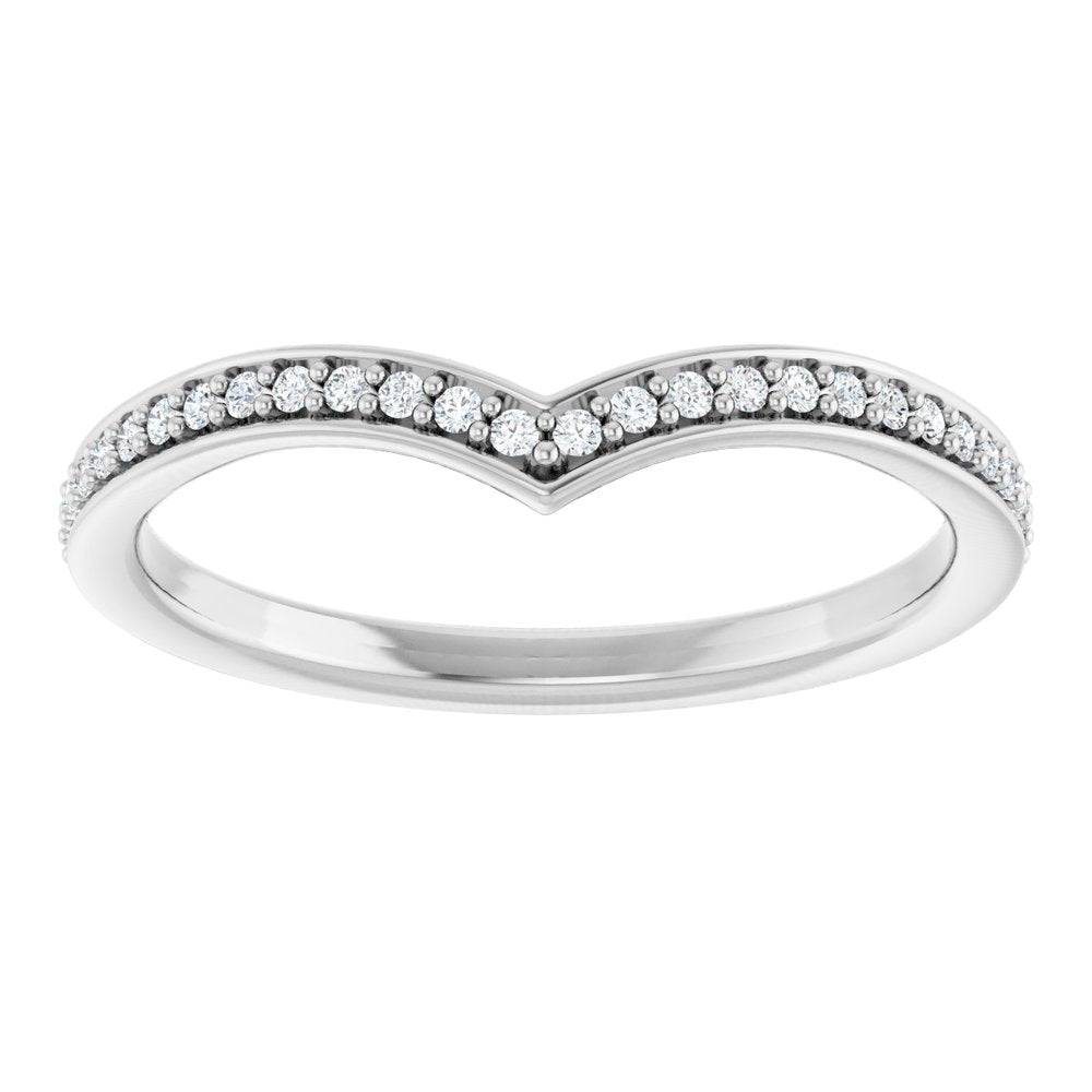 14K White 1/8 CTW Natural Diamond Band