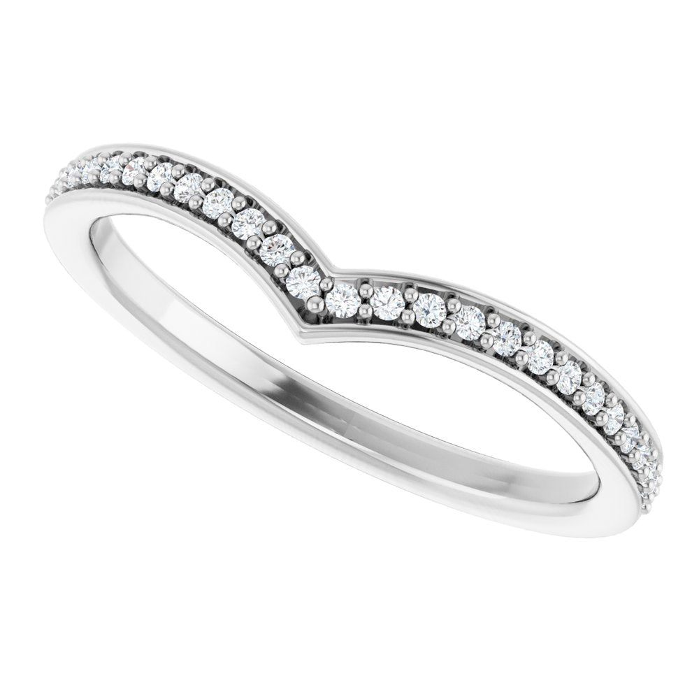 14K White Gold 1/8 CTW Natural Diamond Band