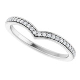 14K White Gold 1/8 CTW Natural Diamond Band
