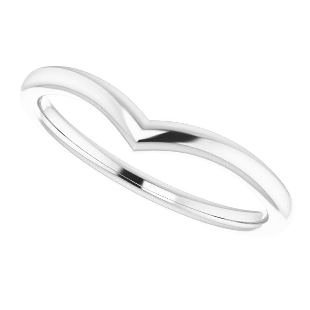 10K White V Contour Band