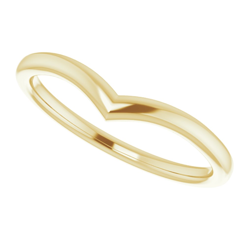 18K Yellow V Contour Band