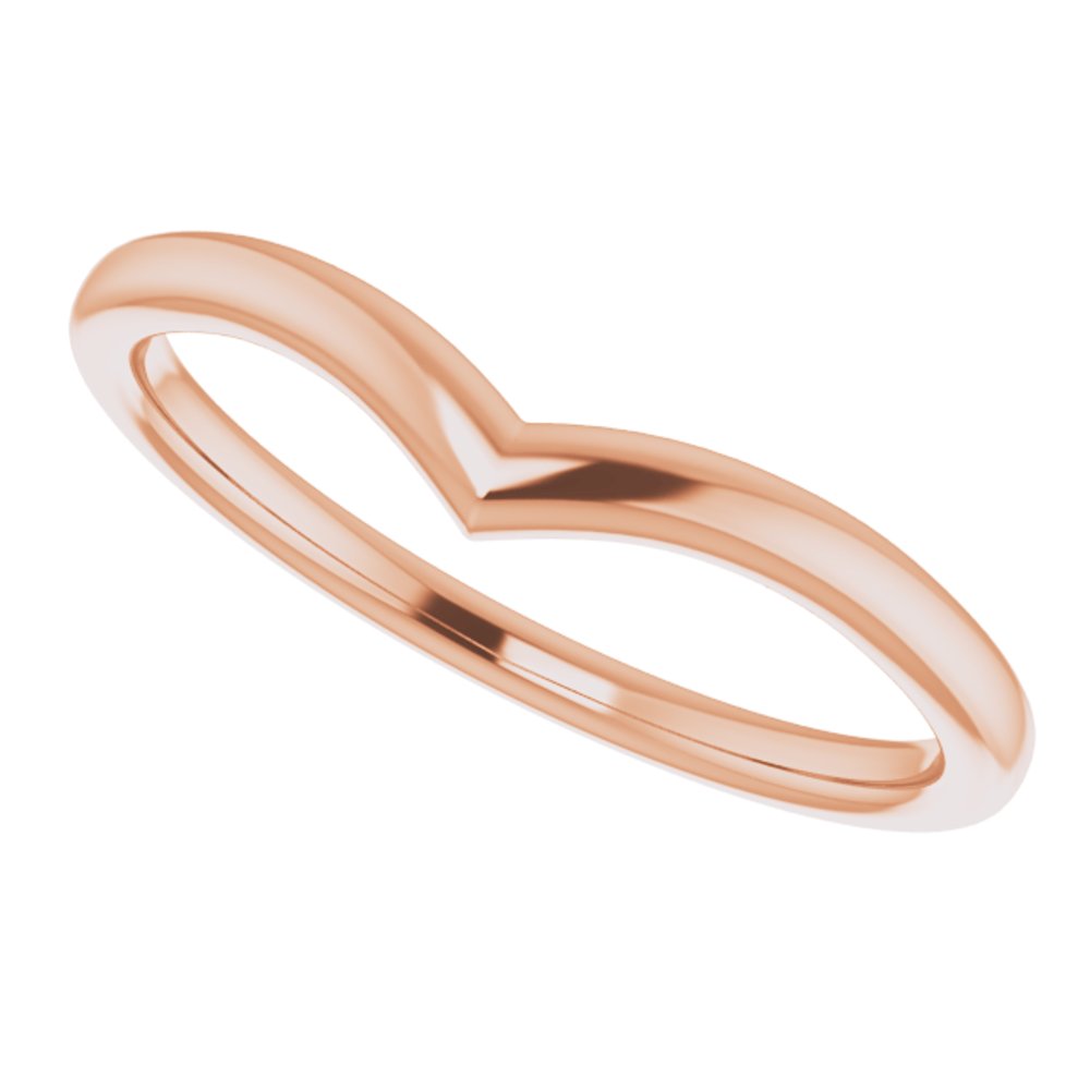 14K Rose V Contour Band