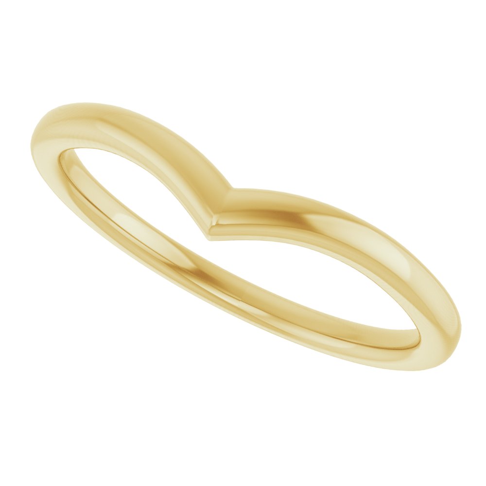 18K Yellow V Contour Band