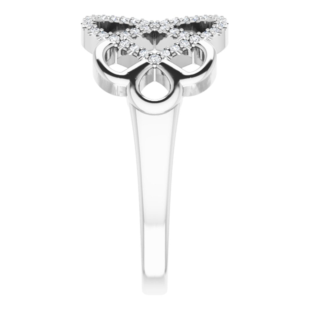 14K White Gold 1/5 CTW Diamond Woven Ring