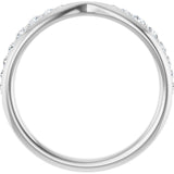 14K White 1/5 CTW Lab-Grown Diamond Pinched Contour Band