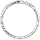 14K White Gold 1/5 CTW Natural Diamond Pinched Contour Band