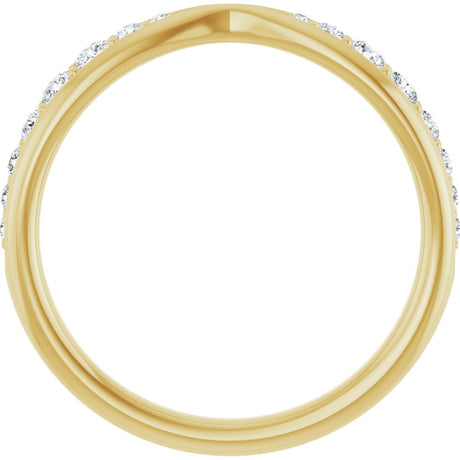 14K Yellow Gold 1/5 CTW Lab-Grown Diamond Pinched Contour Band
