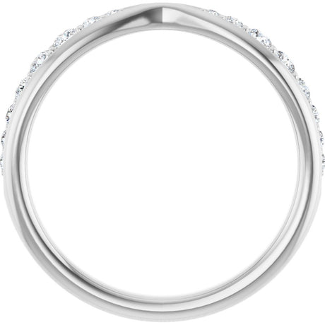 14K White Gold 1/5 CTW Natural Diamond Pinched Contour Band