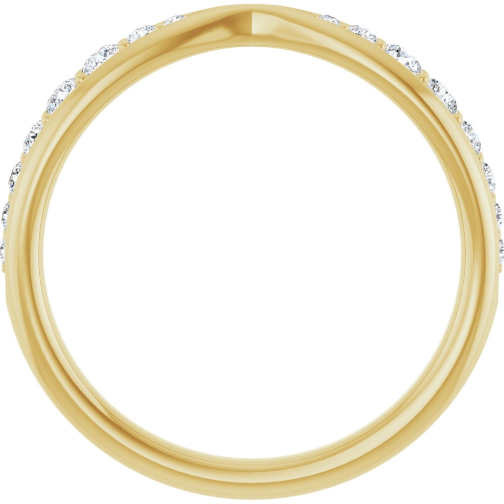 14K Yellow 1/5 CTW Lab-Grown Diamond Pinched Contour Band