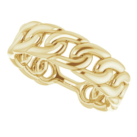 14K Yellow Stackable Chain Link Ring