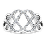 14K White Gold 1/5 CTW Diamond Woven Ring